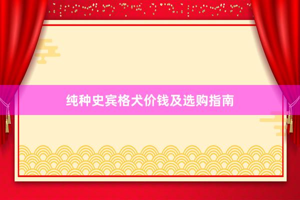 纯种史宾格犬价钱及选购指南
